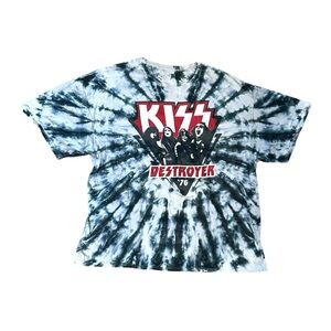 Liquid Blue KISS Destroyer 76 Tie Dye T-Shirt Size 2XL